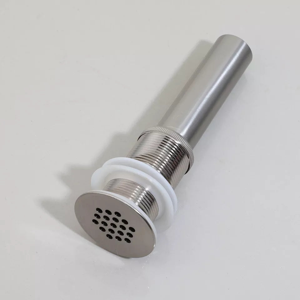 Brushed Nickel Washbasin Drain Non-Closable