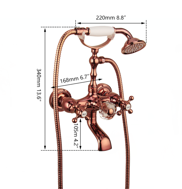 Nostalgic pink bath tap