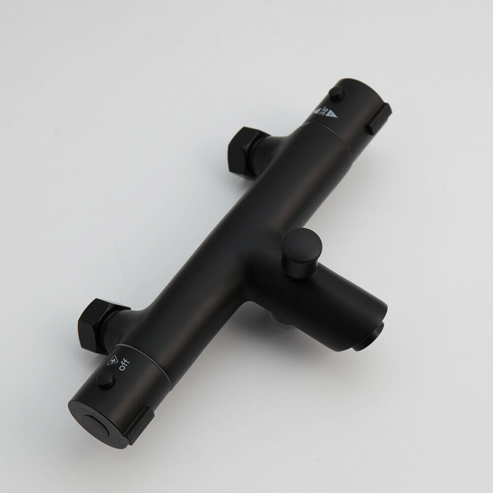 Black thermostatic bath tap