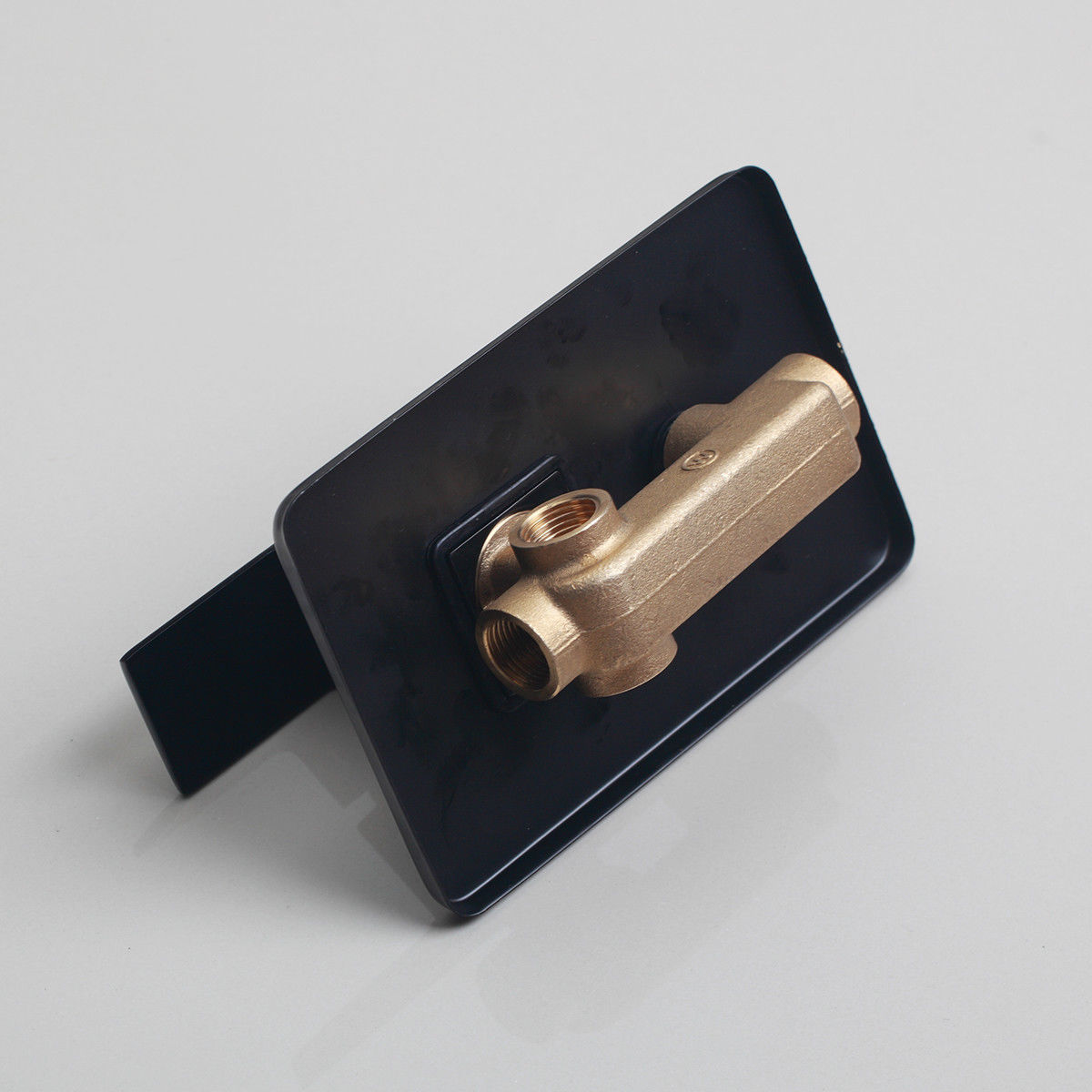 Black built-in shower