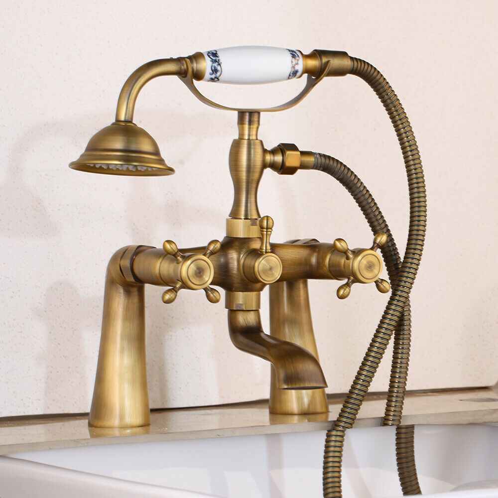 Bronze-colored Country-Style Bath Tap – For Bath Rim Mounting