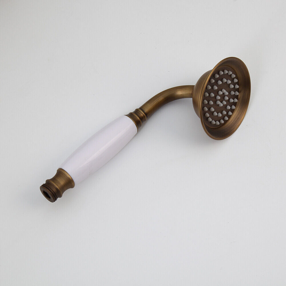 bronskleurige handdouche met wit handvat