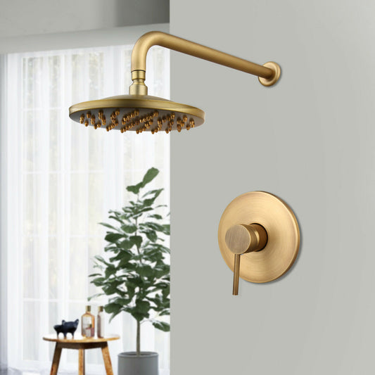 Built-in rain shower, bronze-colored