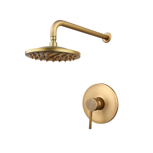 Built-in rain shower, bronze-colored