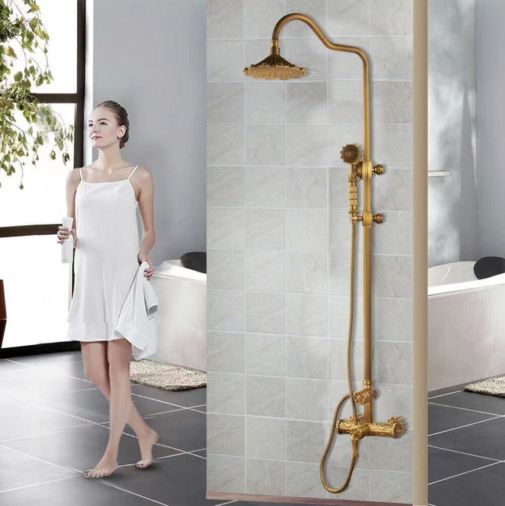 Elegant bronze-colored surface-mounted shower