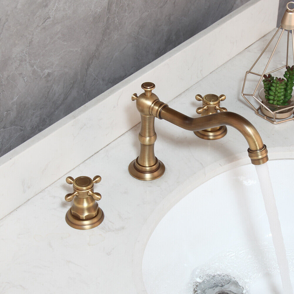 Landhausstil 3-teilige Waschtischarmatur, bronzefarben