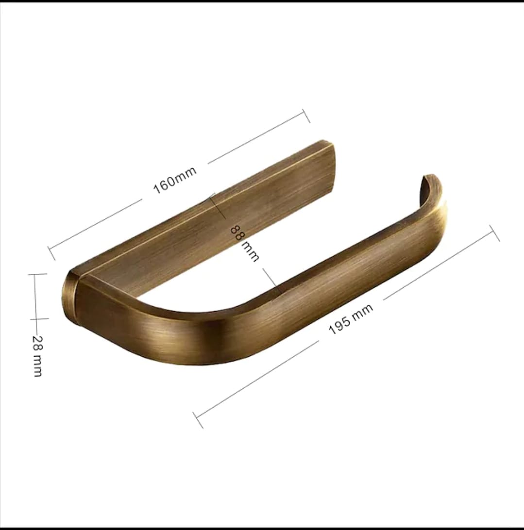 bronze-colored toilet roll holder