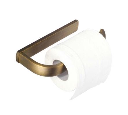 bronze-colored toilet roll holder