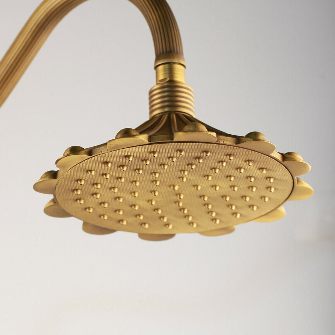 Elegant bronze-colored surface-mounted shower