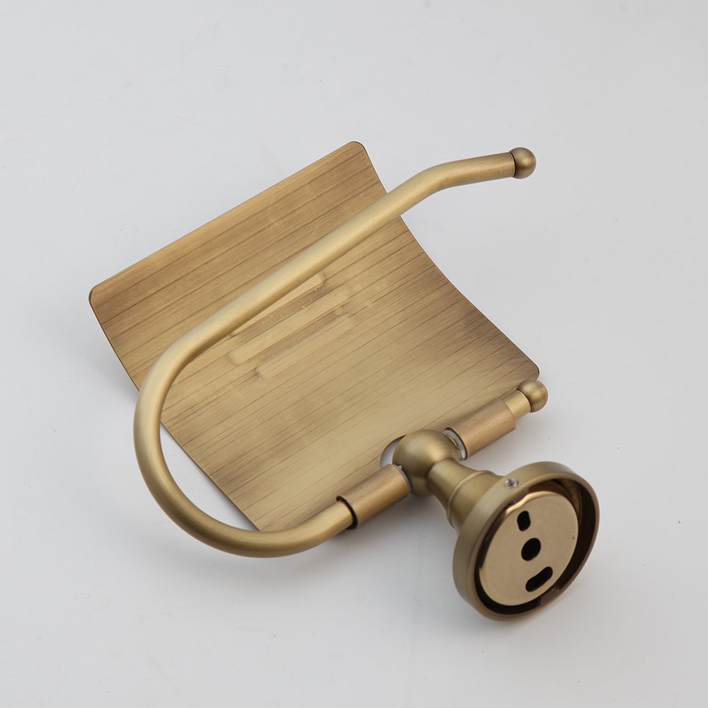 WC rol houder brons antiek uitvoering