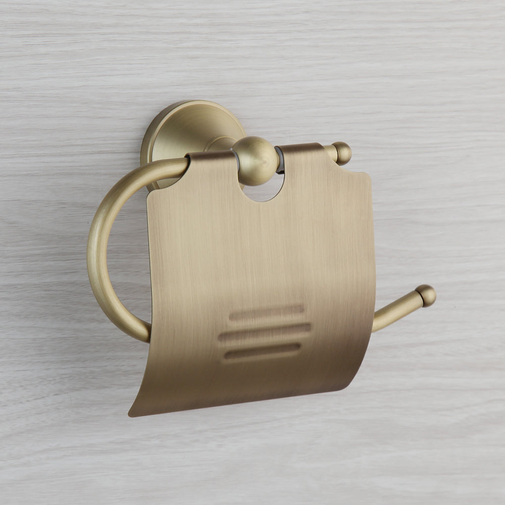 WC rol houder brons antiek uitvoering