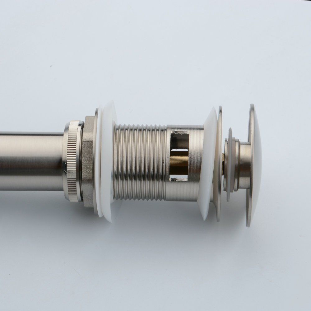 Brushed nickel drain plug