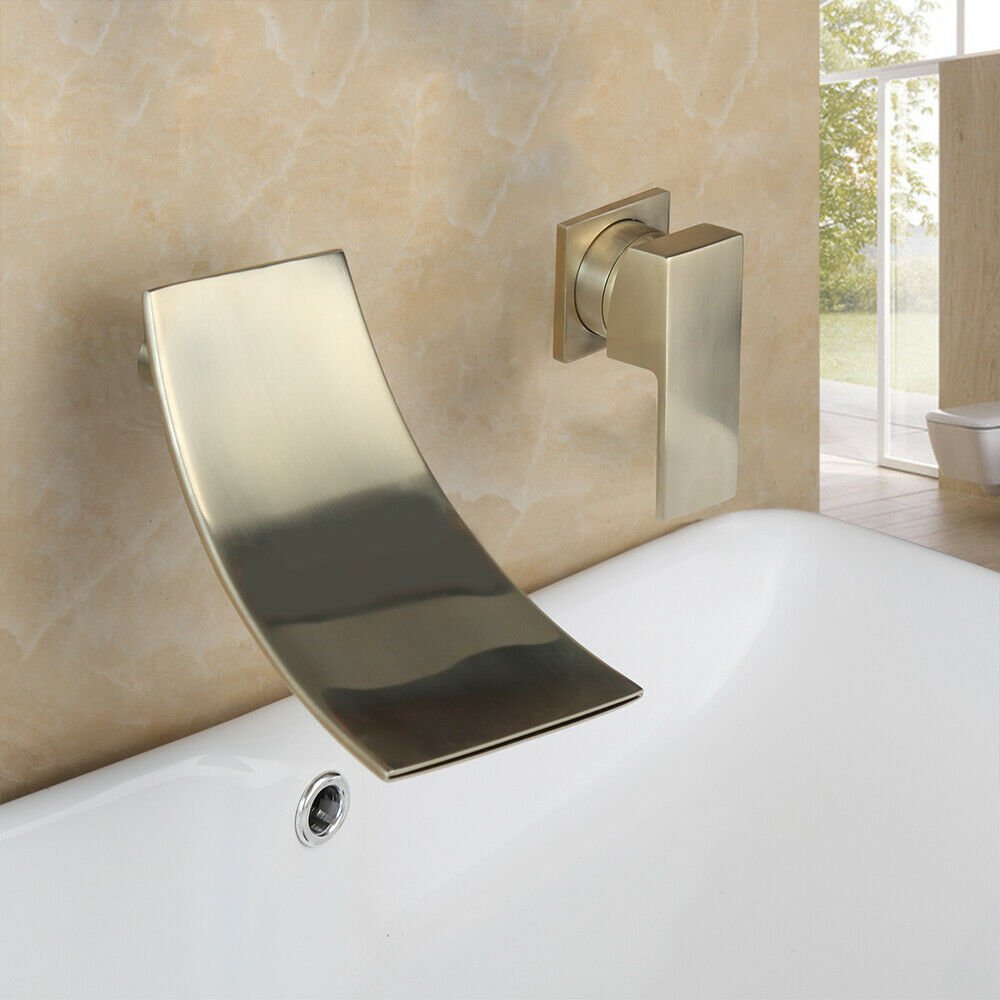 Brushed gold built-in tap
