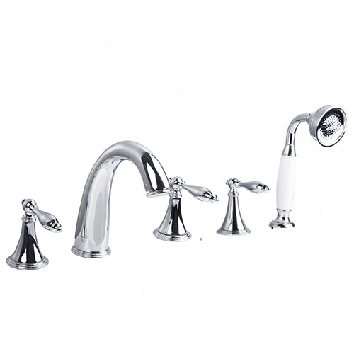 5-teiliger eleganter Chrom-Badewannenhahn