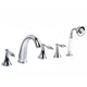 5-teiliger eleganter Chrom-Badewannenhahn