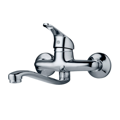 Chrome bath tap with extra long spout