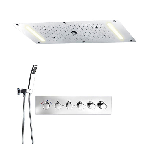 Luxury waterfall LED shower combination