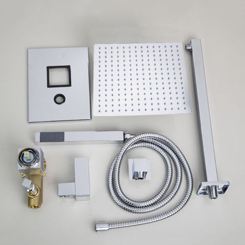 LED-Einbaudusche in Chrom