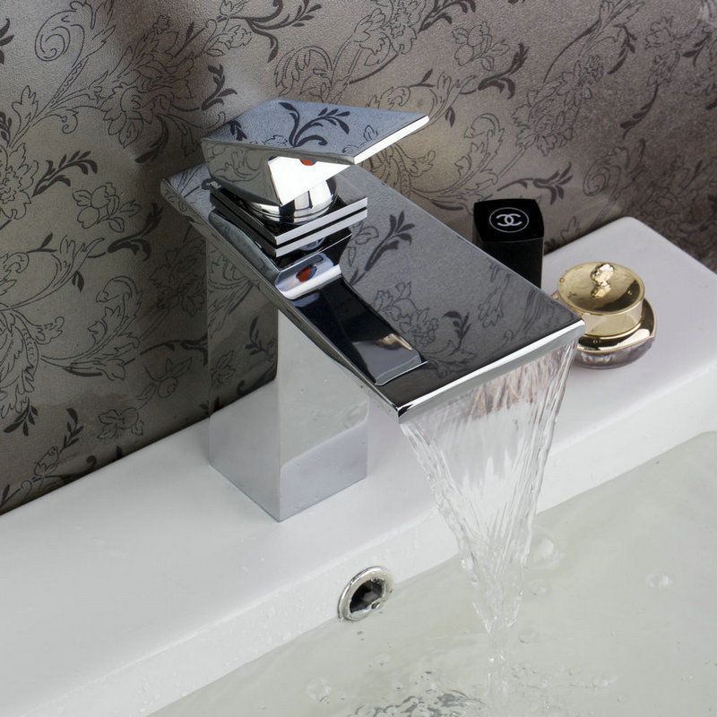 Chrome waterfall mixer tap