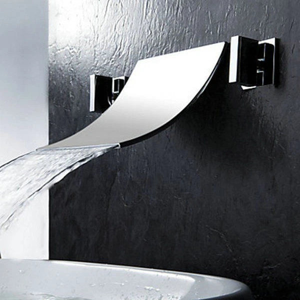 Chroom waterval muurkraan