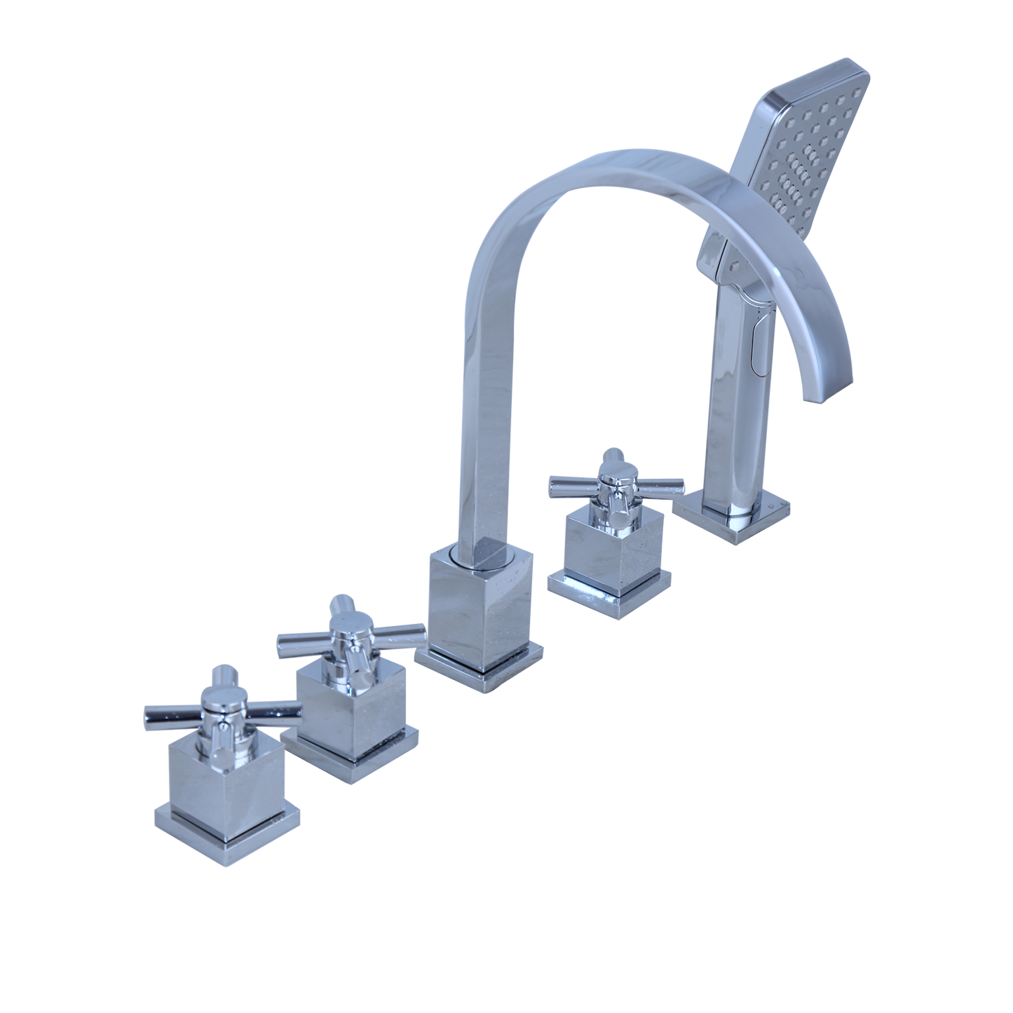 5-teilige Wannenarmatur zur Wannenrandmontage, Chrom