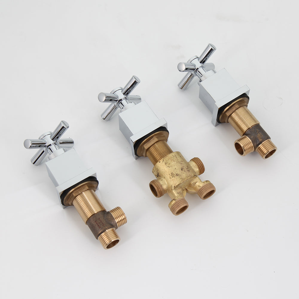 5-teilige Wannenarmatur zur Wannenrandmontage, Chrom