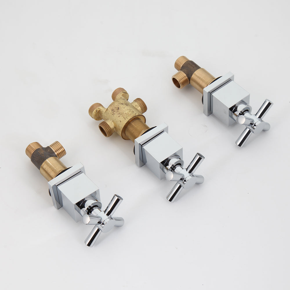 5-teilige Wannenarmatur zur Wannenrandmontage, Chrom