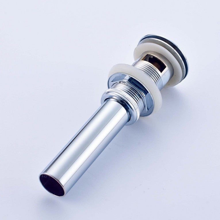 Chrome pop-up drain click drain with overflow