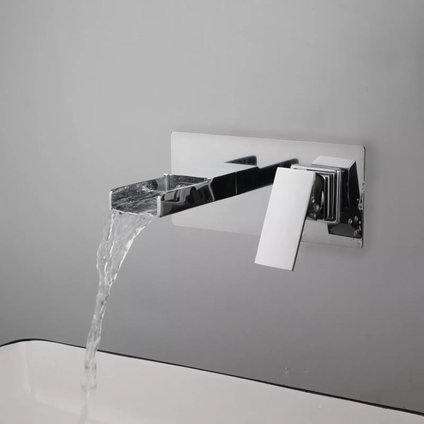 Chrome built-in waterfall tap mixer tap