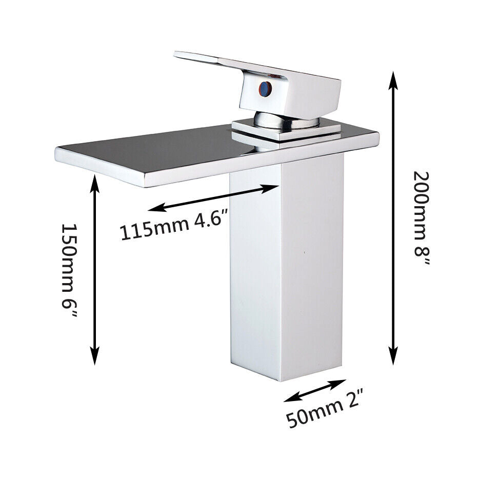 Chrome waterfall mixer tap