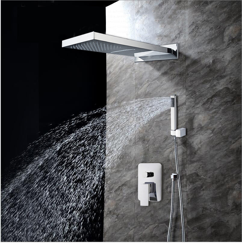 Chrom-Wasserfall-Regendusche mit Mischpanel und Handbrause