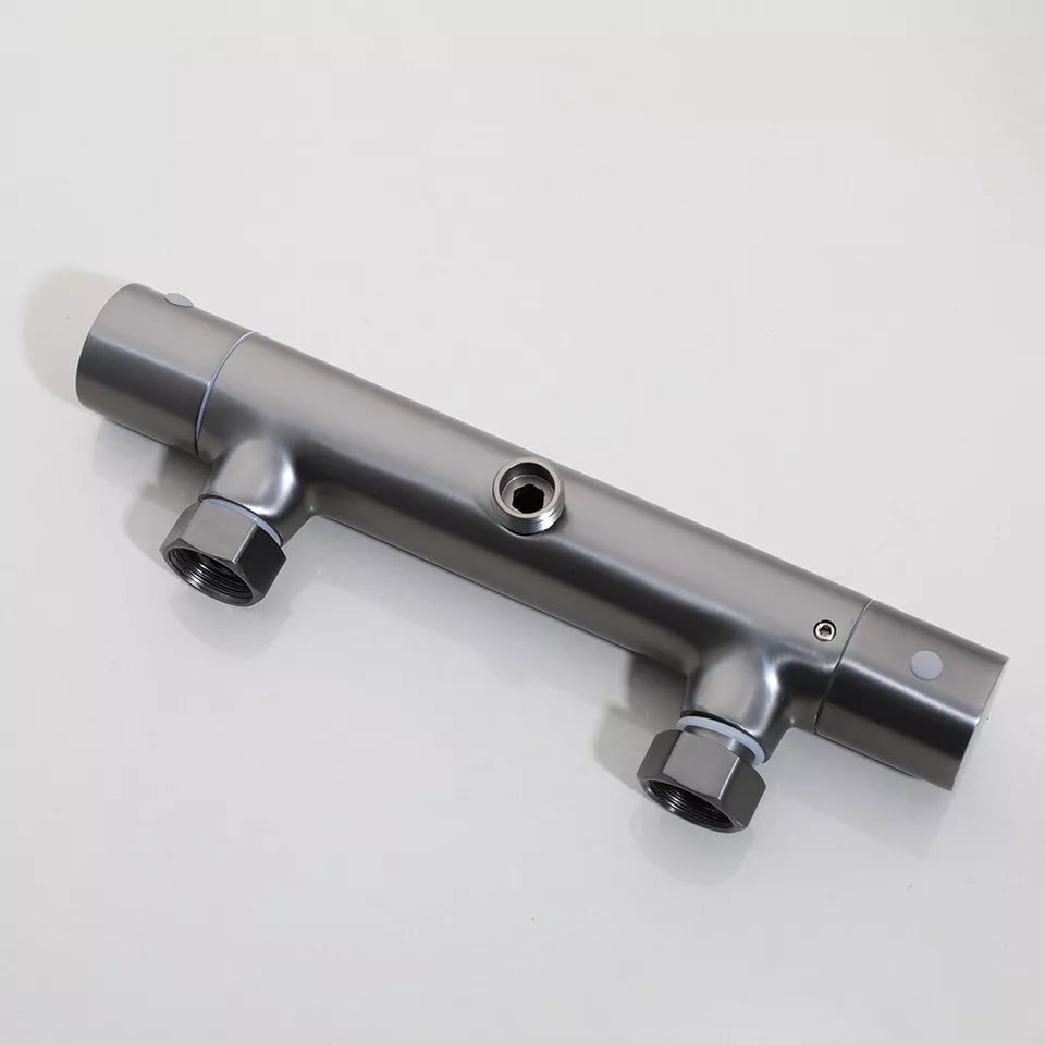 Gun Metal Shower Faucet with Sliding Bar and Hand Shower