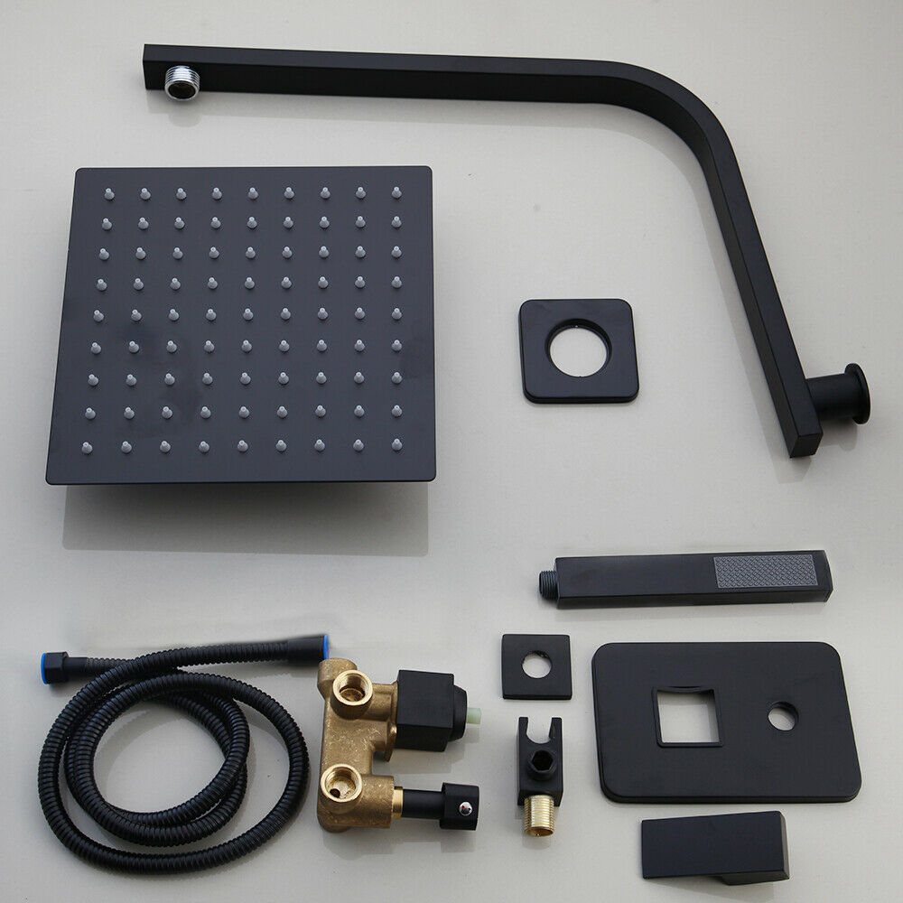 Black built-in shower