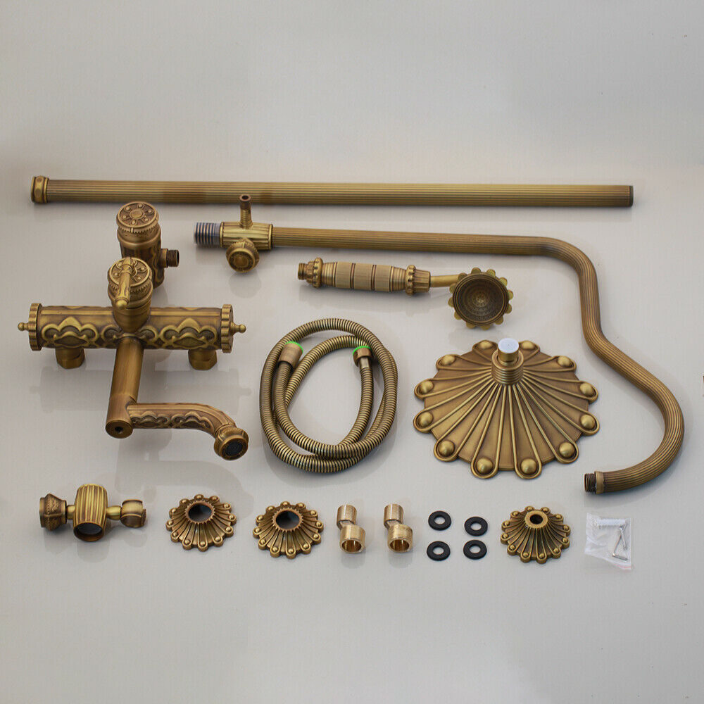 Nostalgic bronze-colored surface-mounted shower