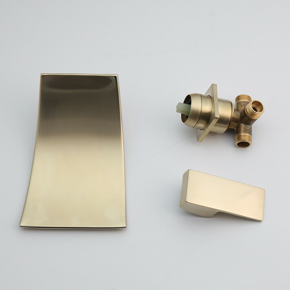 Brushed gold built-in tap