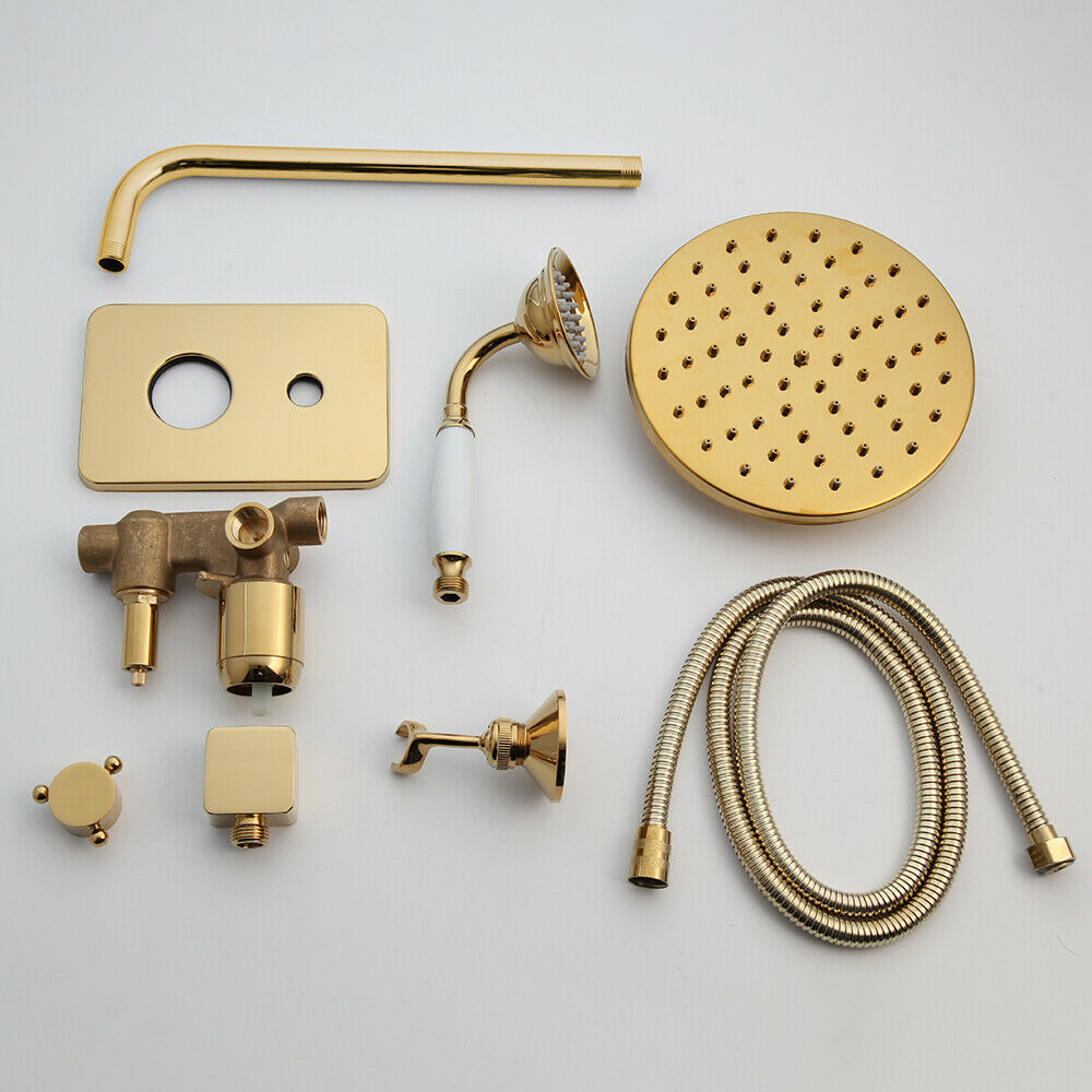 Nostalgic golden built-in shower