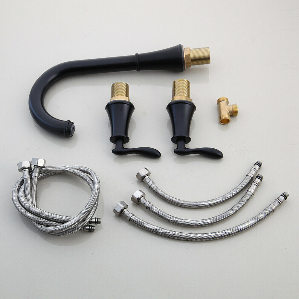 3-teiliger schwarzer Wasserhahn