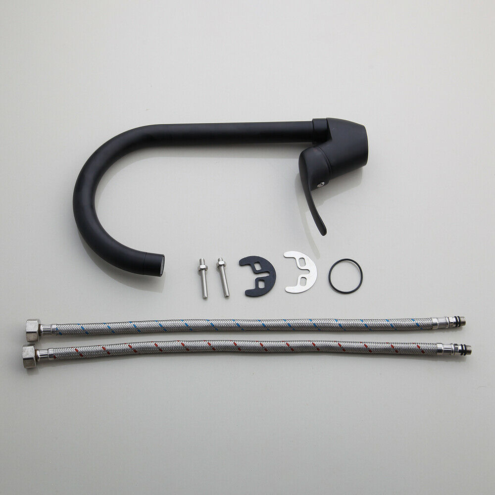 Black swivel kitchen faucet