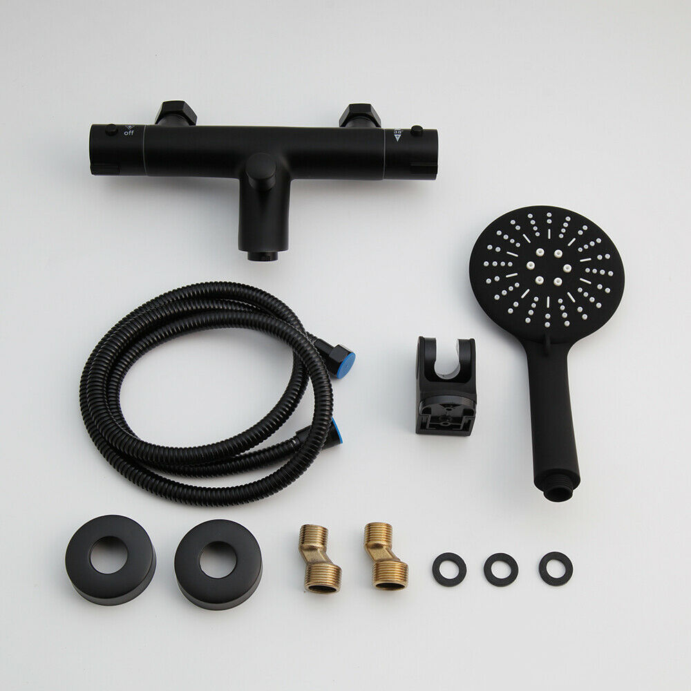 Thermostatic black bath tap