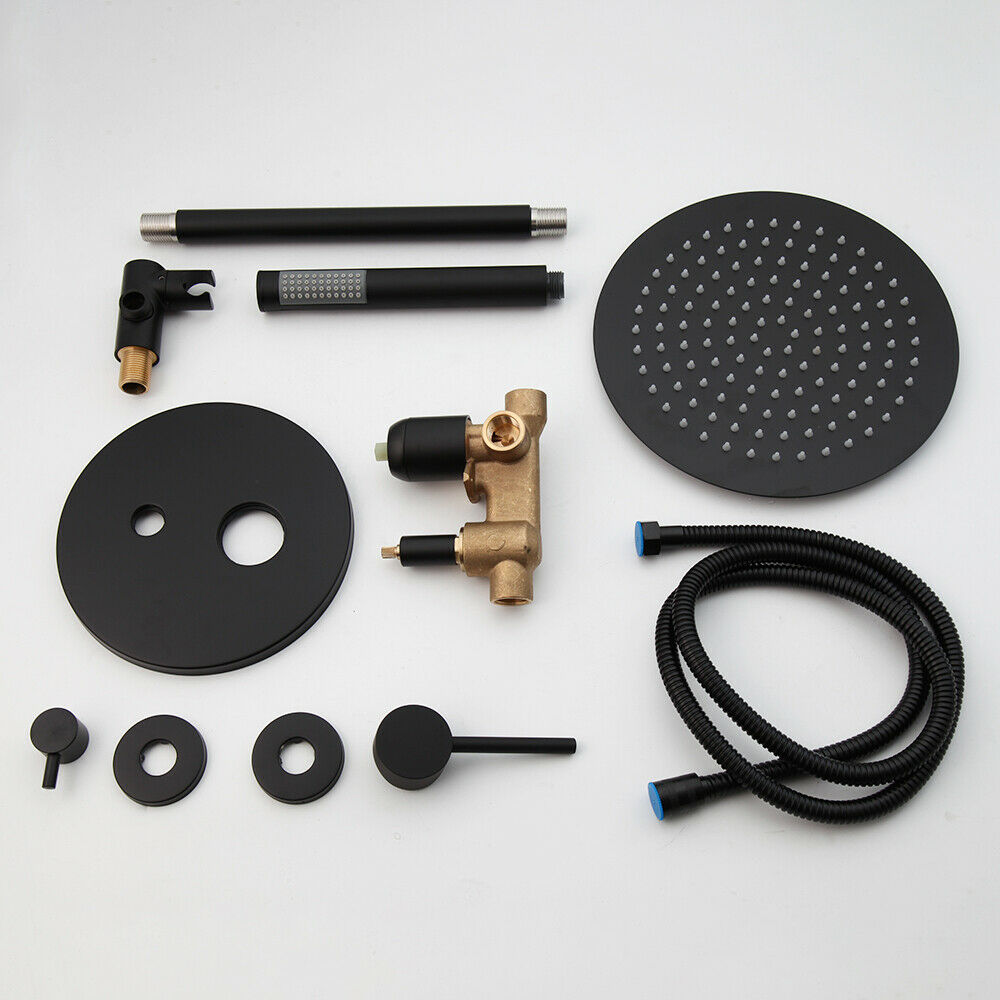 Black rain shower ceiling connection