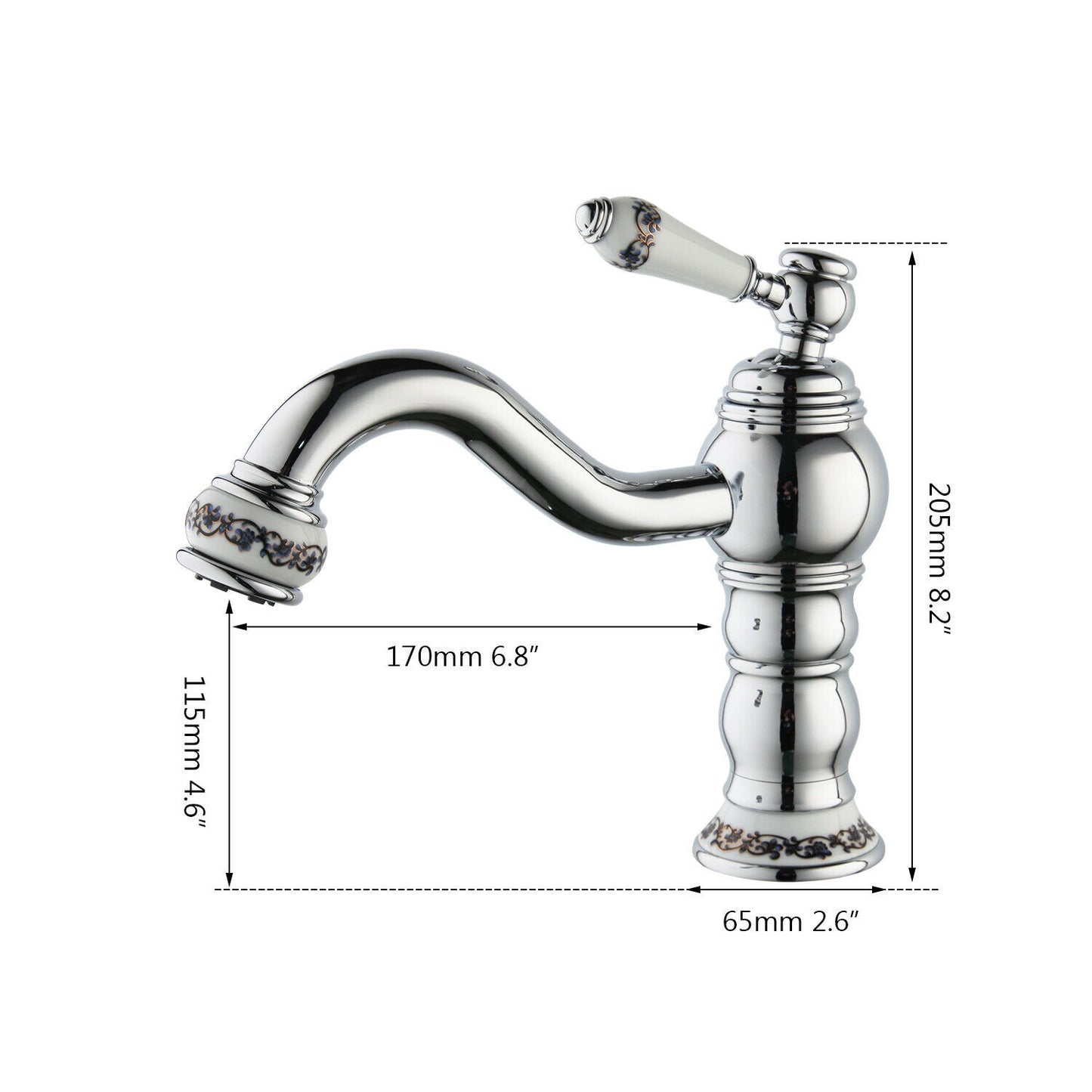 Chrome washbasin tap