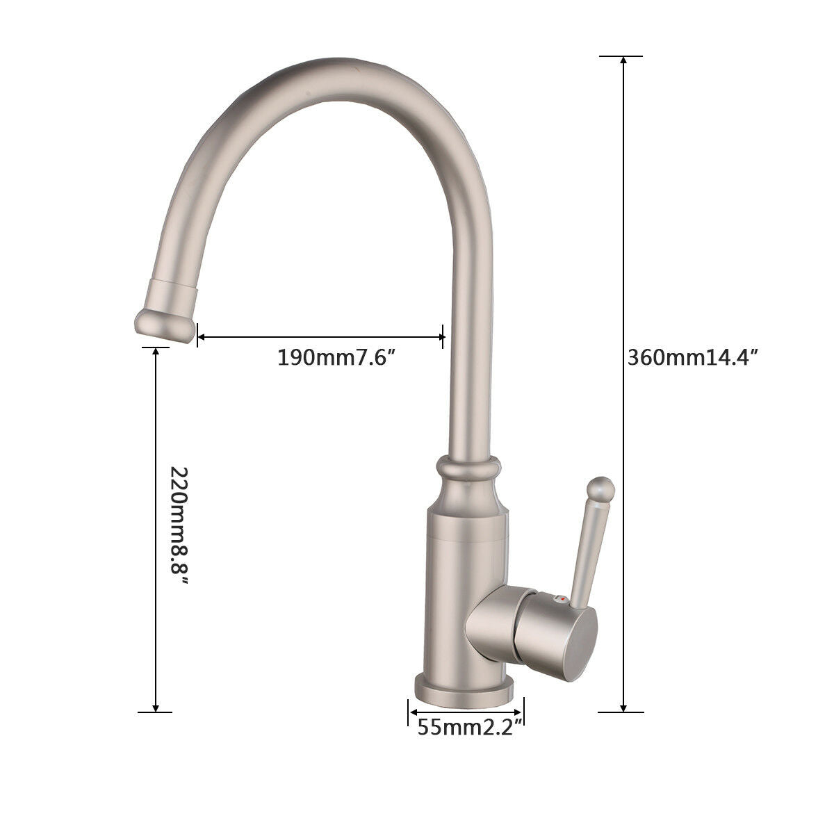High aluminum kitchen faucet