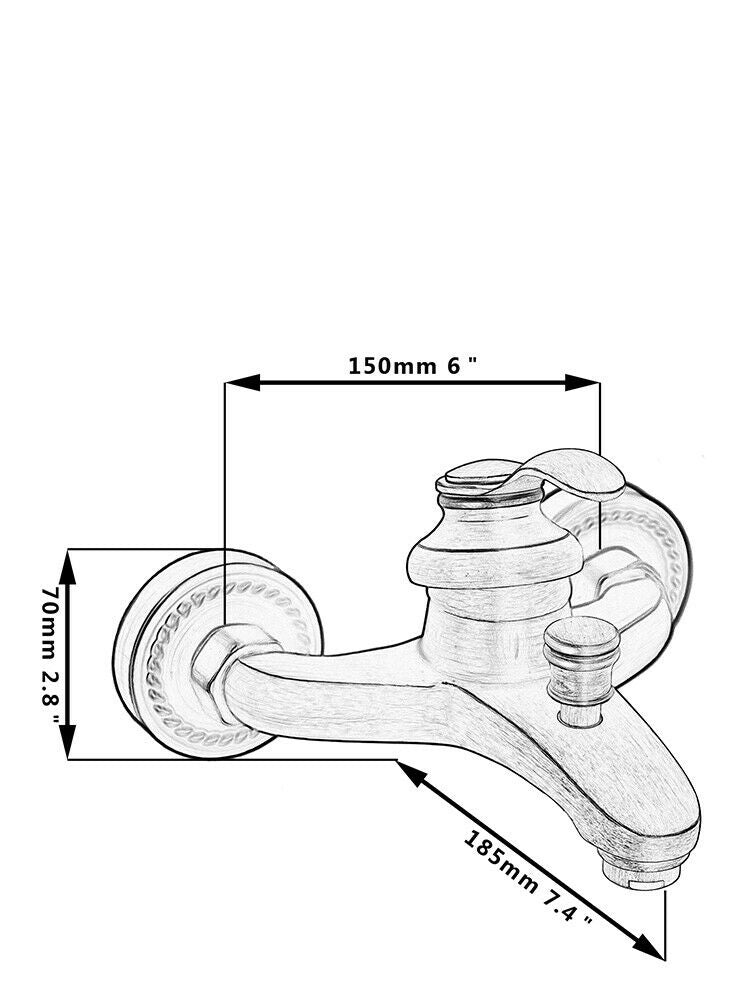 Bronzefarbener Badewannenhahn mit Handbrause