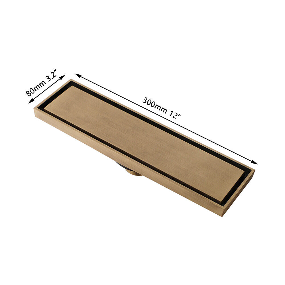 Bronze-colored shower drain 300 mm with odor trap