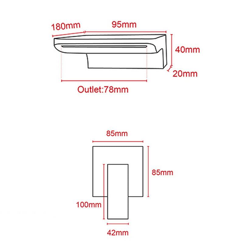 Wasserfall-Wandarmatur