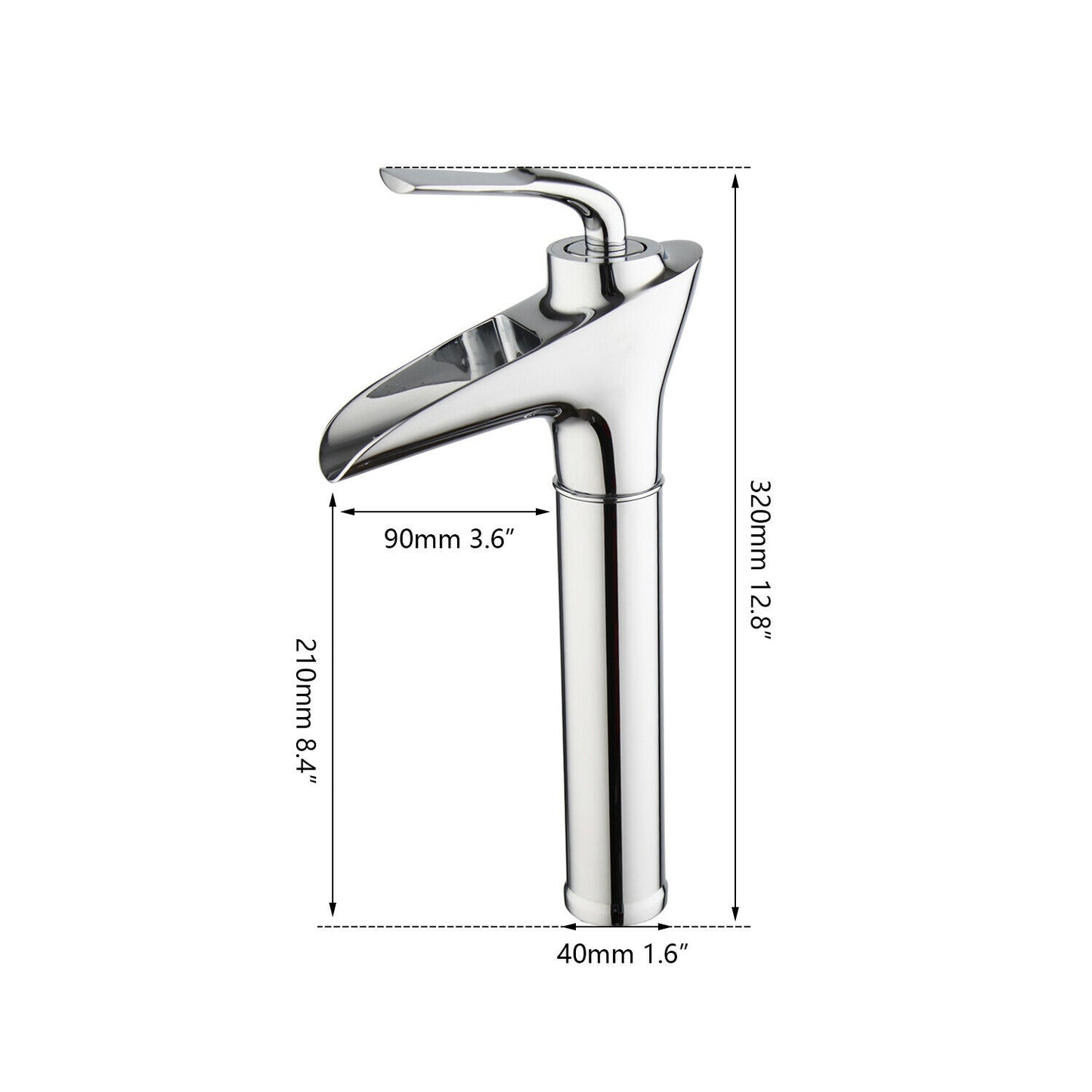 Chrome waterfall tap mixer tap design