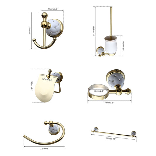 Goldenes Badezimmer-Accessoire-Set