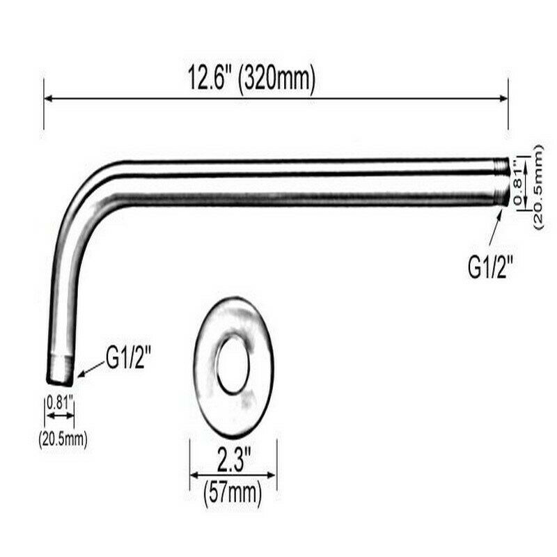 Round shower arm gold