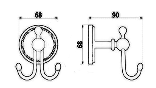 Bathroom hook, bronze color