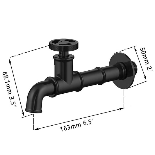 Industrial black cold water wall tap